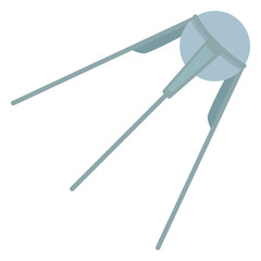 Vector Color Flat Icon - Sputnik. Space Satelite.
