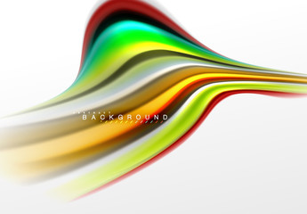 Fluid liquid mixing colors concept on light grey background, curve flow, trendy abstract layout template for business or technology presentation or web brochure cover, wallpaper