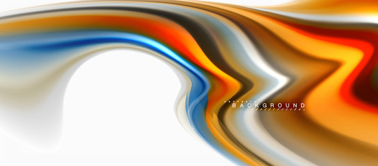 Fluid liquid mixing colors concept on light grey background, curve flow, trendy abstract layout template for business or technology presentation or web brochure cover, wallpaper