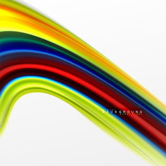 Fluid liquid mixing colors concept on light grey background, curve flow, trendy abstract layout template for business or technology presentation or web brochure cover, wallpaper