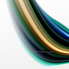 Fluid liquid mixing colors concept on light grey background, curve flow, trendy abstract layout template for business or technology presentation or web brochure cover, wallpaper