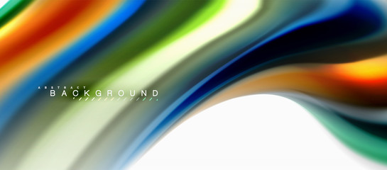 Fluid liquid mixing colors concept on light grey background, curve flow, trendy abstract layout template for business or technology presentation or web brochure cover, wallpaper