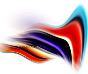 Fluid liquid mixing colors concept on light grey background, wave and swirl curve flow line, trendy abstract layout template for business presentation, app wallpaper banner, poster or wallpaper