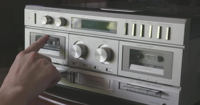 Playing Compact Cassette Tape on Vintage Silver Stereo System