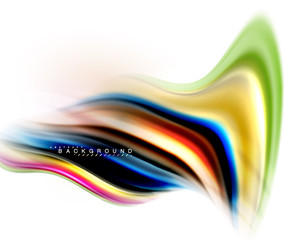 Fluid liquid mixing colors concept on light grey background, wave and swirl curve flow line, trendy abstract layout template for business presentation, app wallpaper banner, poster or wallpaper