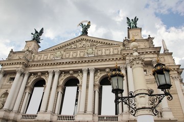 Facade of the Lviv Theatre of Opera and Ballet, Ukraine