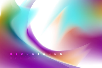 Holographic paint explosion design, fluid colors flow, colorful storm. Liquid mixing colours motion concept, trendy abstract background layout template for business presentation, app wallpaper banner