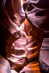 Shade of light and shadow in upper Antelope Canyon