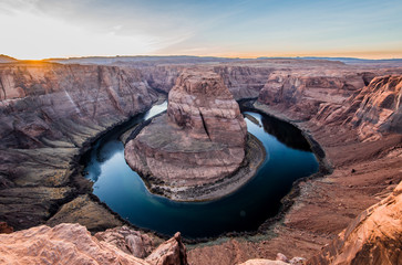 View of Horseshoe Bend at sunset time , Page ,Arizona,USA 