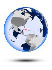 Cuba on globe