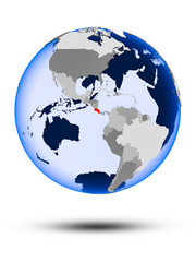 Naklejka premium Costa Rica on globe