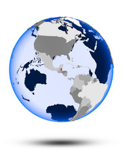 Belize on globe
