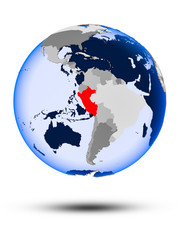 Peru on globe