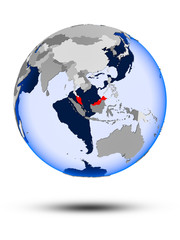 Malaysia on globe