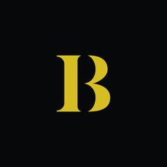 Simple Luxury Letter B Initial With Gold and Black color logo