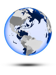 Puerto Rico on globe