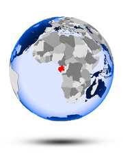 Gabon on globe
