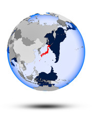 Japan on globe