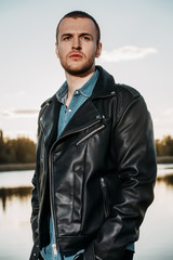 guy in leather jacket