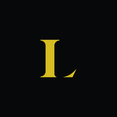Simple Luxury Letter L Initial With Gold and Black color logo