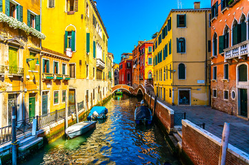 Sunshine Over Canal in Venice, Italy