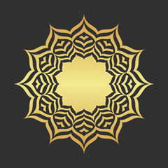 Abstract golden frame. Luxury gold ornamental element. 