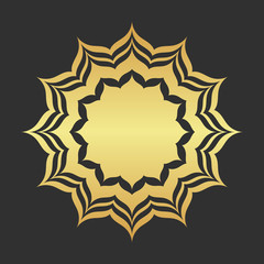 Abstract golden frame. Luxury gold ornamental element. 