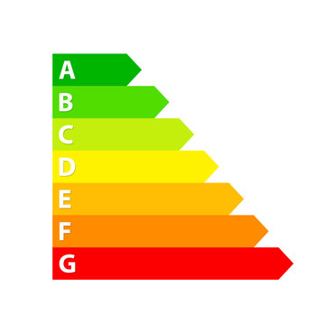 Energy efficiency rating arrows, power saving class, stock vector illustration
