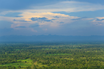 Obraz premium Aerial mountain view on the plane