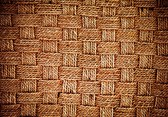 Closed up of brown color wicker textured background.
