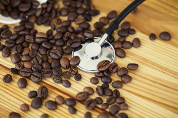 Good Morning. Paper Coffee Cup With Coffee Bean on The Wooden Table