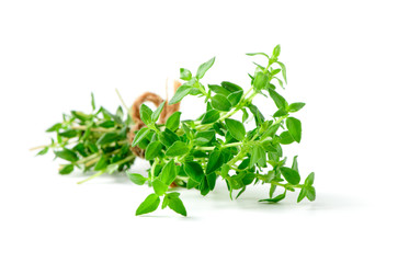 Thyme fresh herb closeup isolated