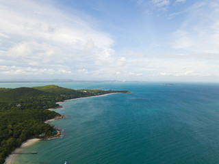 Plakat Aerial view of the sea and mountains of Koh Samet, Thailand.
