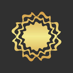 Abstract golden frame. Luxury gold ornamental element. 