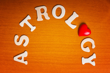 astrology with red heart like concept of astrology and love or love for astrology 
