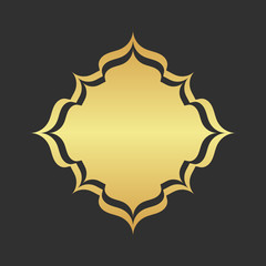 Abstract golden frame. Luxury gold ornamental element. 