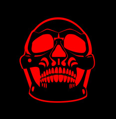 Horror skull icon logo biker and Halloween background