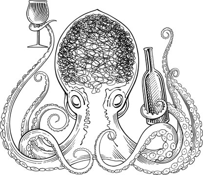 recommend clip art: Wine octopus