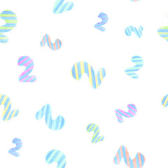 Fototapeta na wymiar Seamless pattern of children's numbers. Color digit 2