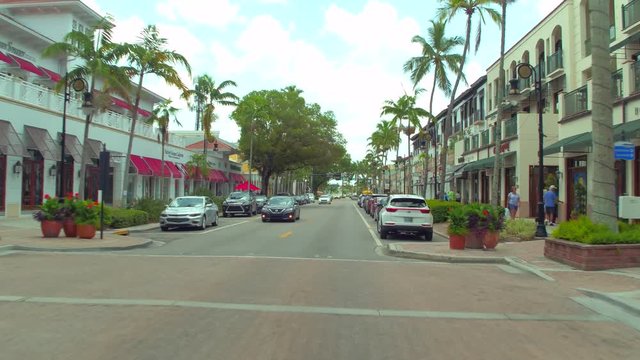 Motion video tour of Naples Florida city scene