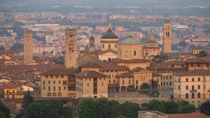 Bergamo. One of the beautiful city in Italy. Landscape on the old town from Saint Vigilio hill