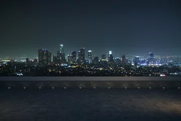 Crédence de cuisine en verre imprimé construction de la ville vue panoramique de nuit sur la ville