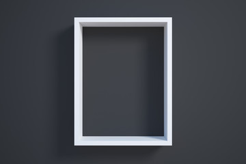 white picture frame on black wall