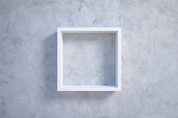 white picture frame on concrete wall
