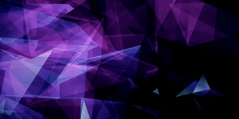 Deurstickers abstract purple triangles background © peshkova
