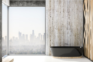 city view from modern bathroom