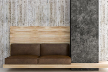leather sofa with wooden framework