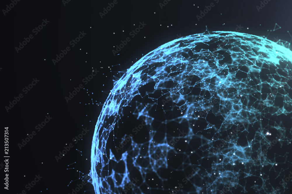 Poster abstract globe network concept