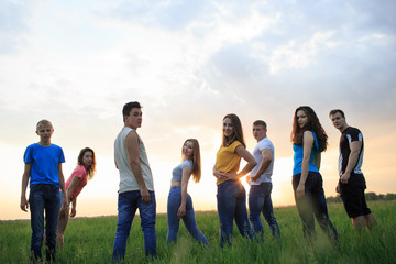 Group of young people on the field