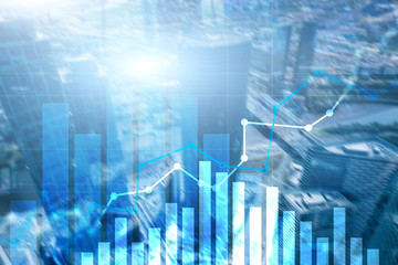 Financial growth graph. Sales increase, marketing strategy concept.